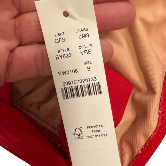 NWT J Crew DD Halter Tie Back Bikini Top Red Size S Small - Picture 5 of 6